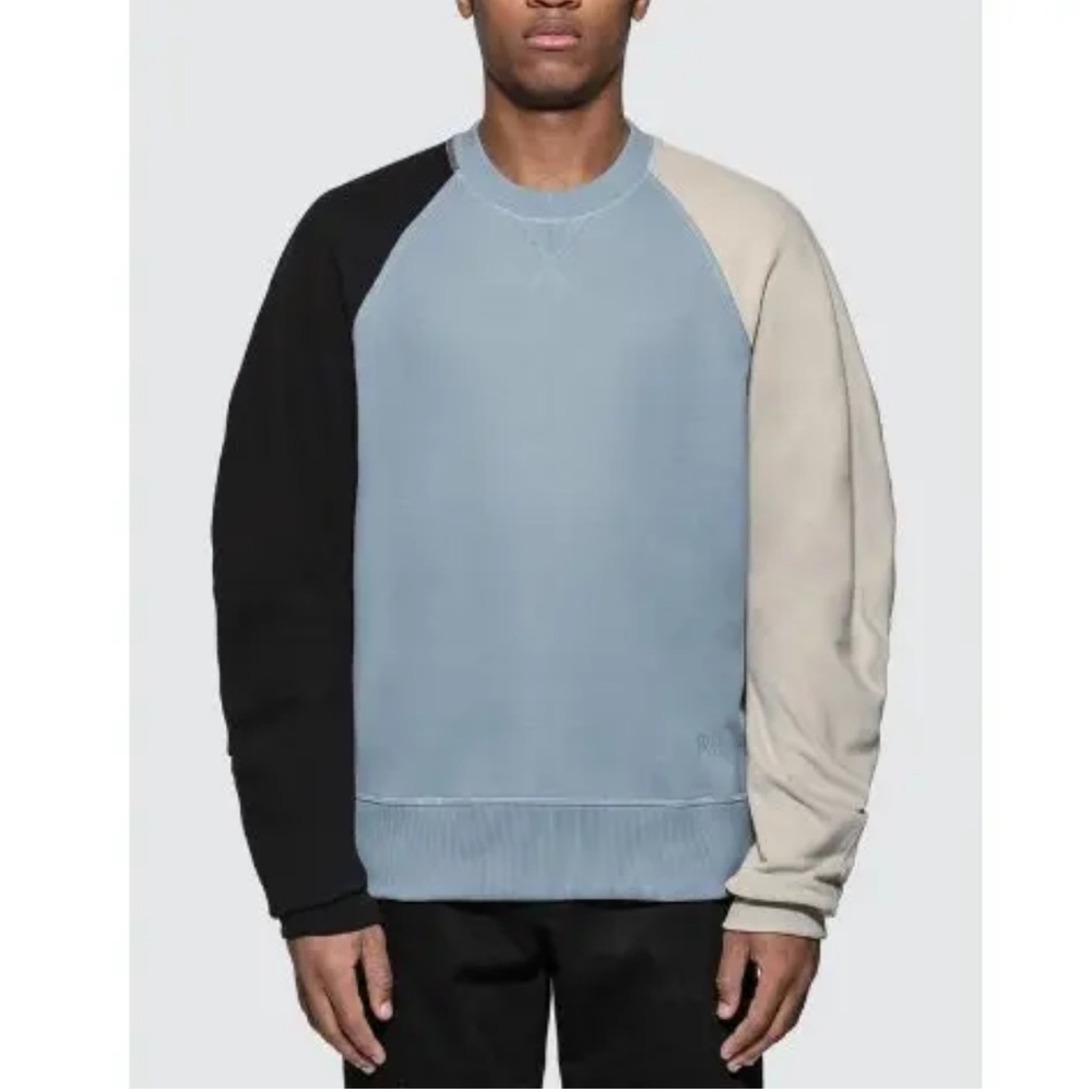 JW Anderson “Bluebird” Colorblock Pullover Crewneck Sweatshirt Size XL Blue